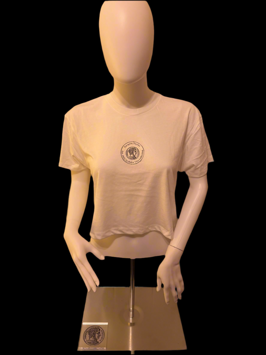 Women’s La dolce vita collection cropped tee white