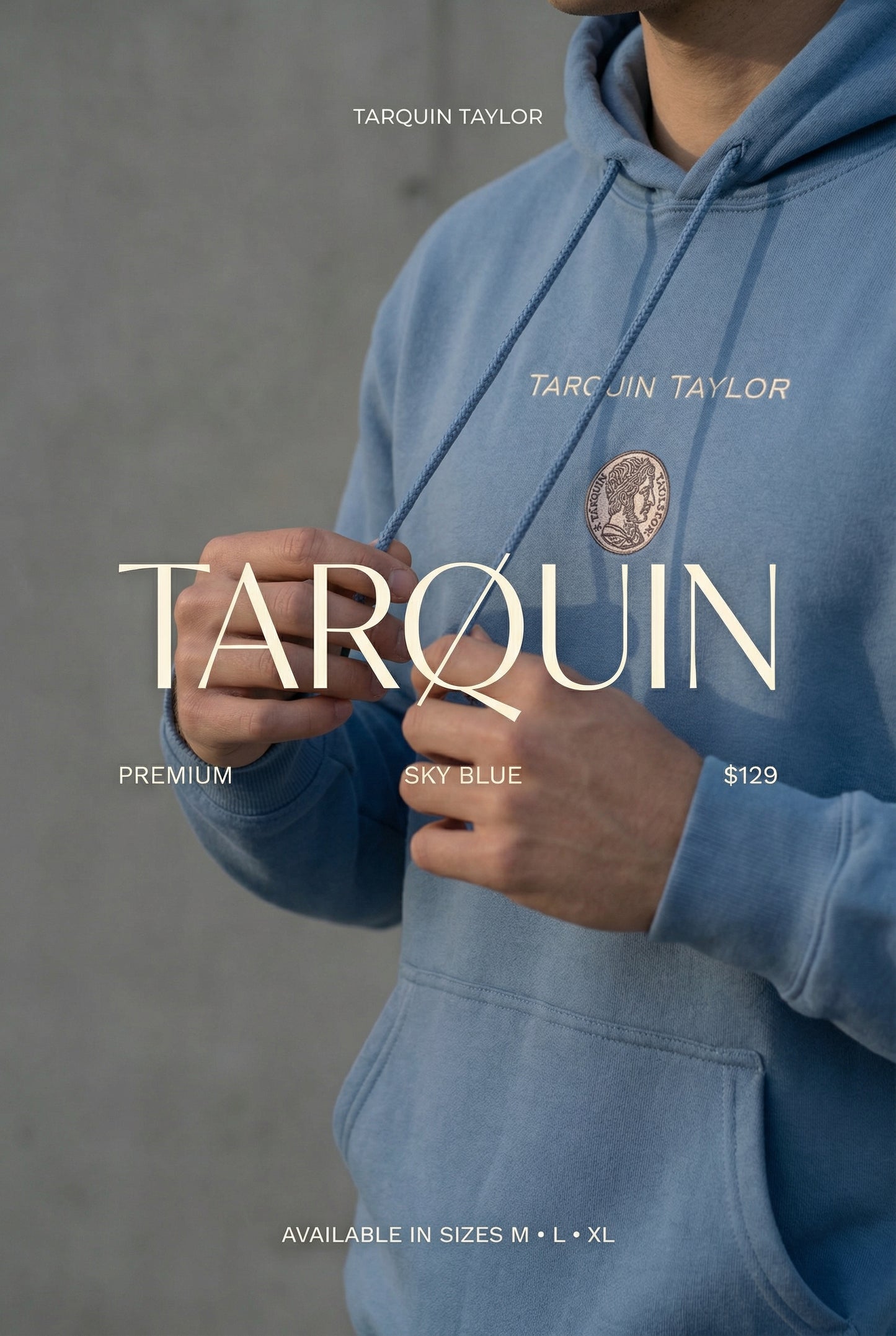 Men’s Coin Logo Hooded Sweatshirt Sky Blue