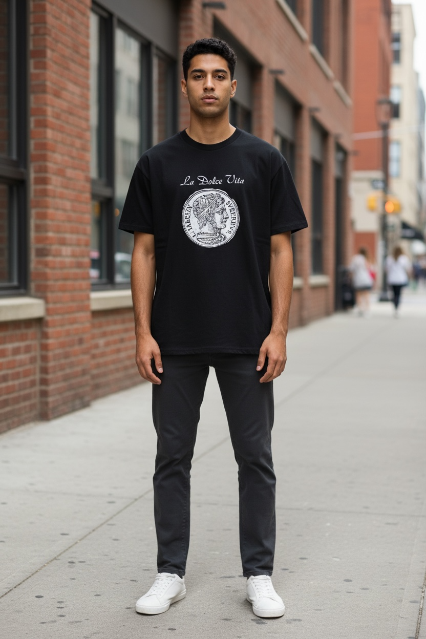 Men’s La Dolce Vita big coin tee