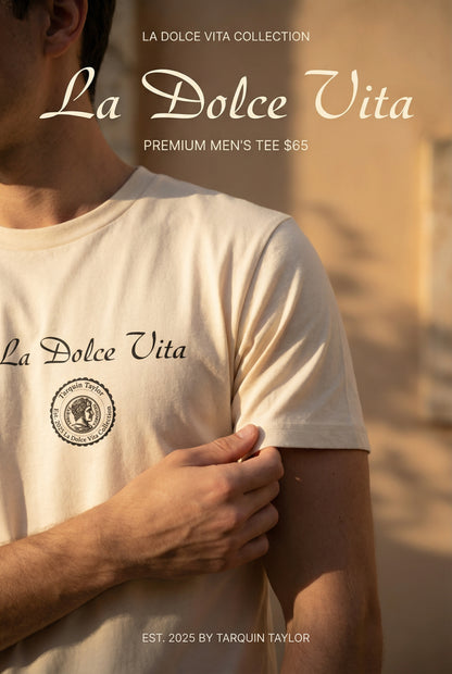 La dolce vita men’s cursive tee